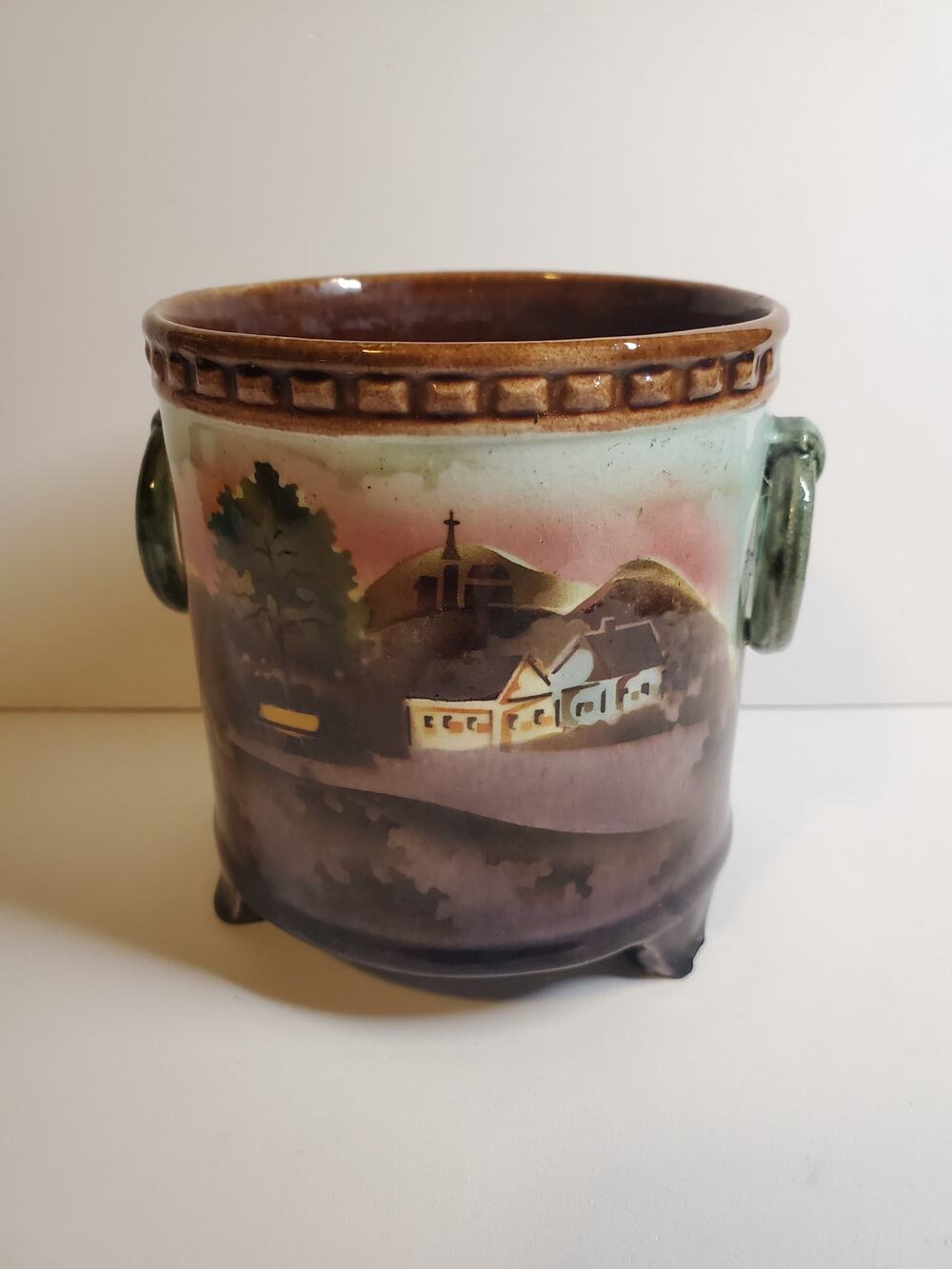 Country Side Ceramic Candle Holder - 4"